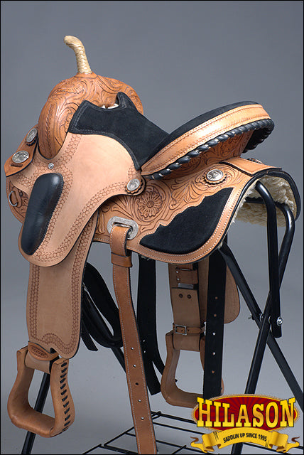 HILASON Western Horse Saddle American Leather Flex Trail Barrel Racing | for Horses