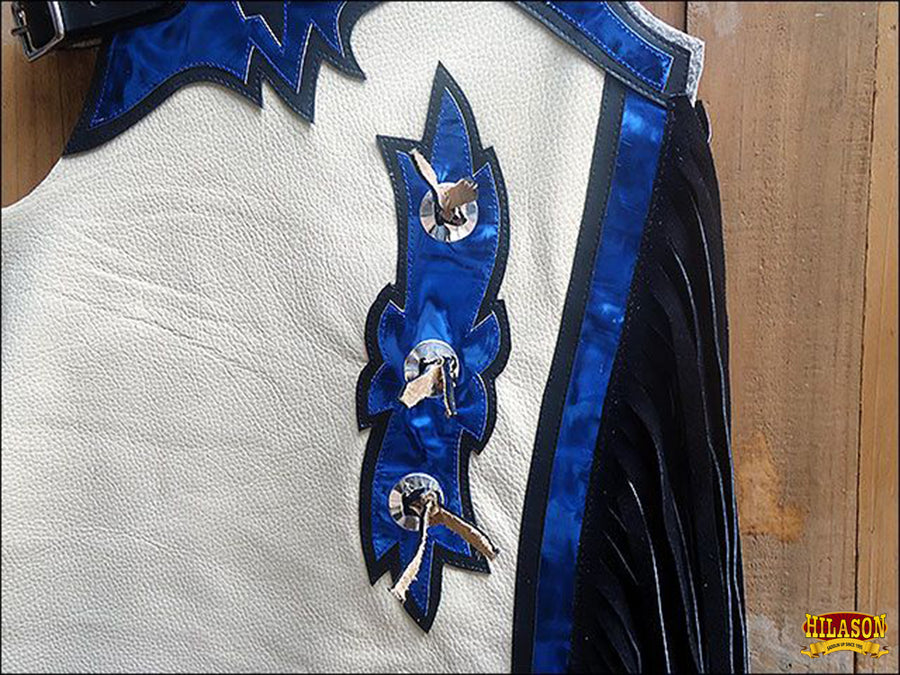 HILASON Pro Rodeo Bronc Bull-Riding Show Genuine Leather Chaps | Bull Riding for Men and Women Western Unisex
