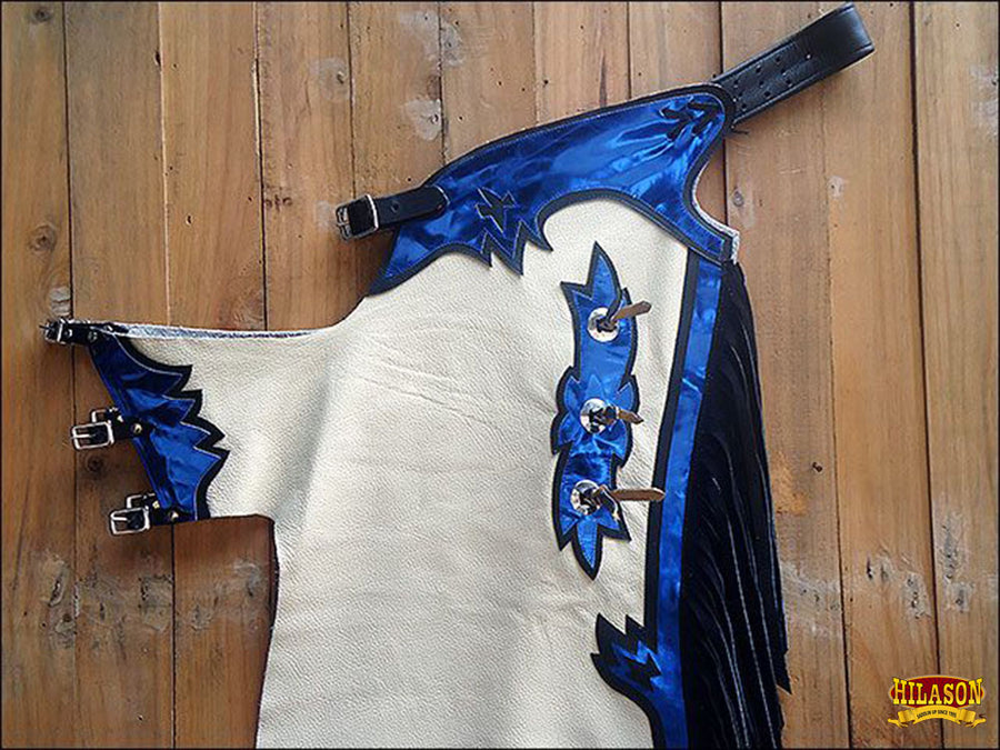 HILASON Pro Rodeo Bronc Bull-Riding Show Genuine Leather Chaps | Bull Riding for Men and Women Western Unisex