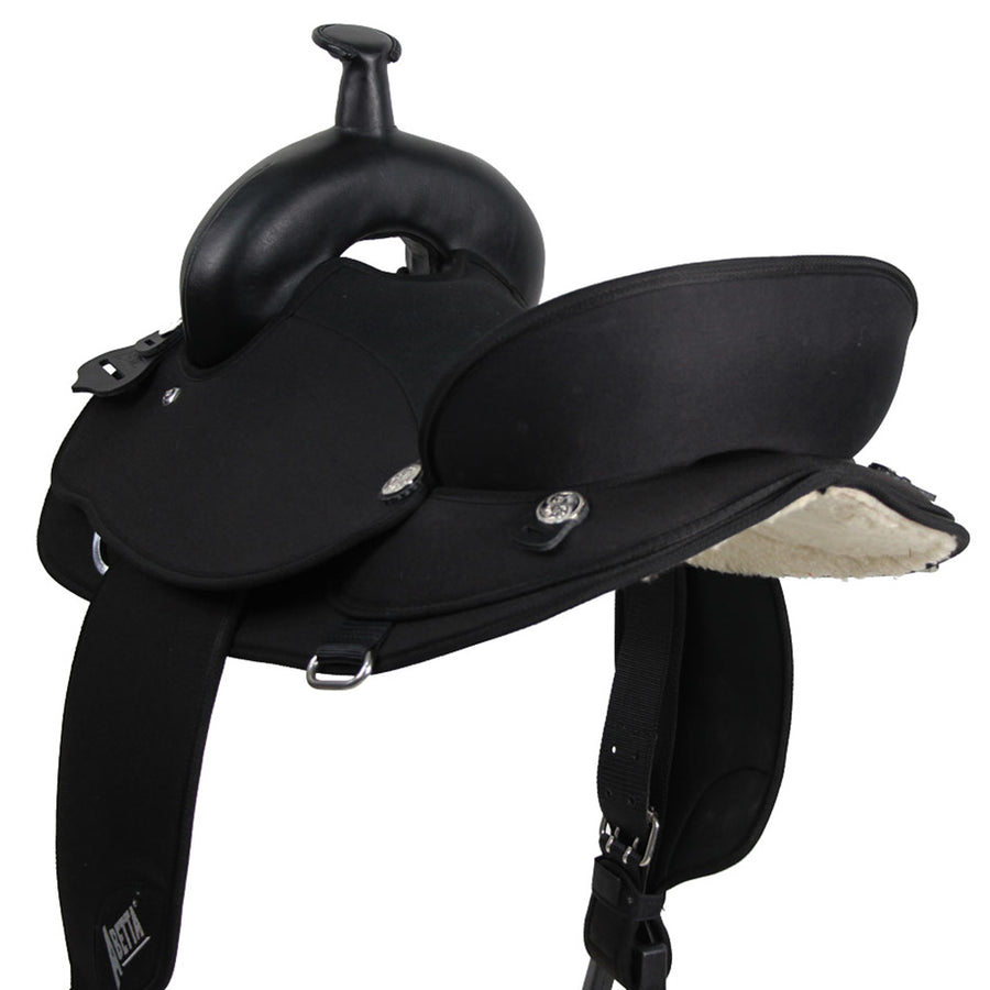 15 In Abetta Original Round Skirt Synthetic Western Horse Saddle, Black