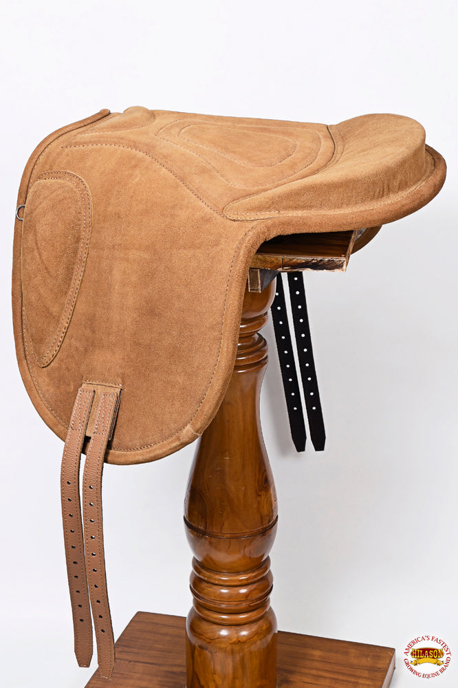 HILASON Western Baretek Bareback Pad Horsemanship Treeless Leather Black | Saddle Riding for Horses