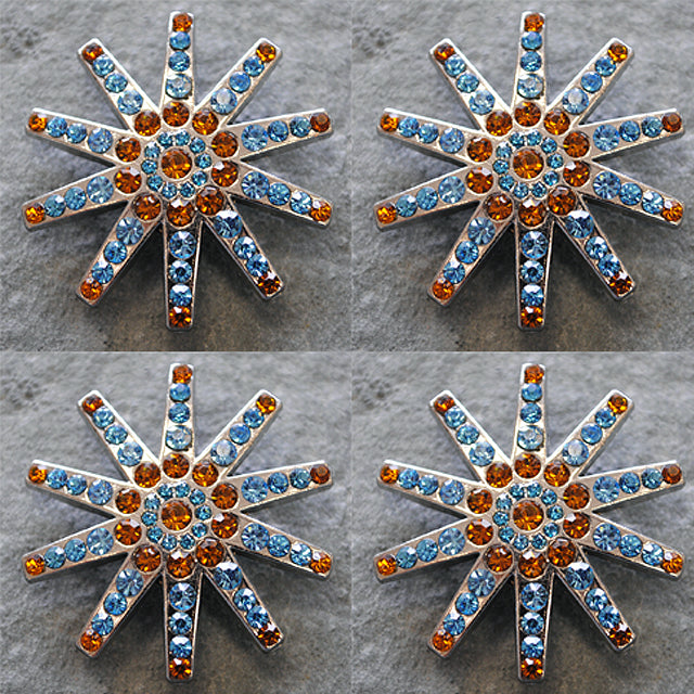 HILASON Western Screw Back Concho1 Turquoise Brown Spur Bling Headstall Tack 1.5 inch | Concho Belt Slotted Conchos