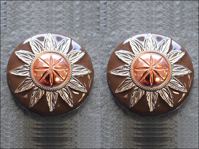 HILASON Tone Finishing Round Conchos Copper Dome Silver And Brown | Western Concho Belt Slotted