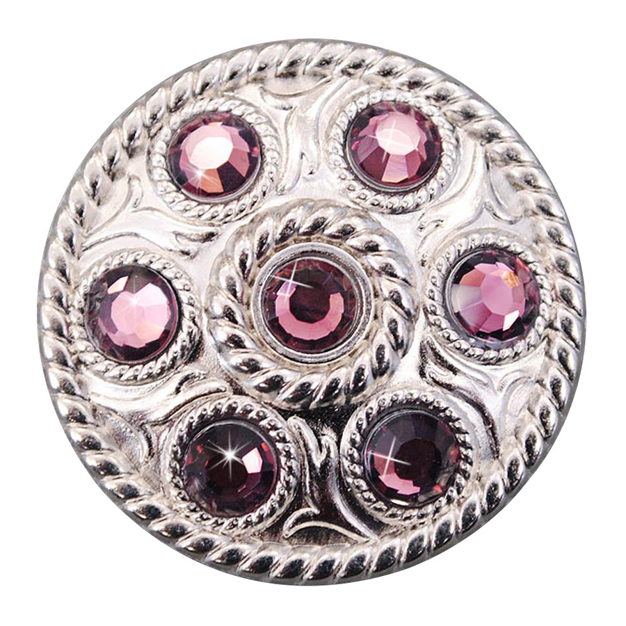 Set Of 4 Western Screw Back Concho Purple Crystal Wheel Bling Cowgirl - Uhorse