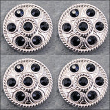 Western Screw Back Concho1 Black Crystal Wheel Bling Headstall Cowgirl