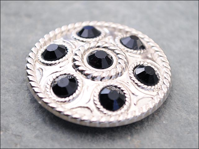 HILASON Western Screw Back Concho1 Black Crystal Wheel Bling Headstall Cowgirl | Concho Belt Slotted Conchos