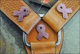 HILASON Western Breast Collar Horse American Leather Breast Cancer Concho | Horse Breast Collar | Leather Breast Collar | Western Breast Collar | Breast Collar for Horses