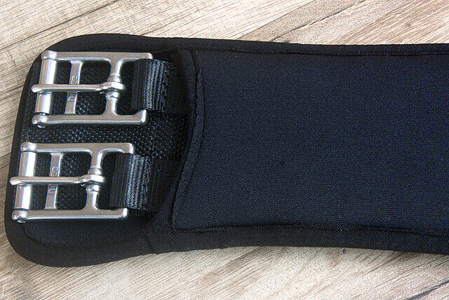 20" Horze Neoprene Flexible Nylon Horse Saddle Dressage Girth Cinch Black