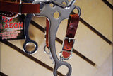 Hilason Adjustable Fleece Lined Leather Noseband Hackamore Bit With Curb Chain
