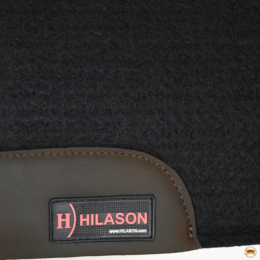 HILASON Western Wool Felt Horse Saddle Pad W/ Distressed Wear Leather | for Horses