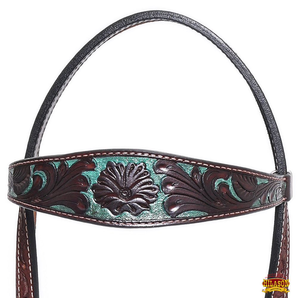 HILASON Western Horse Headstall Breast Collar Set Tack Genuine American Leather