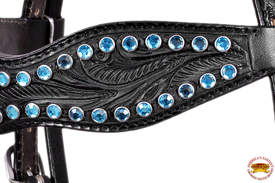 HILASON Western Horse Headstall Tack Bridle American Leather Black