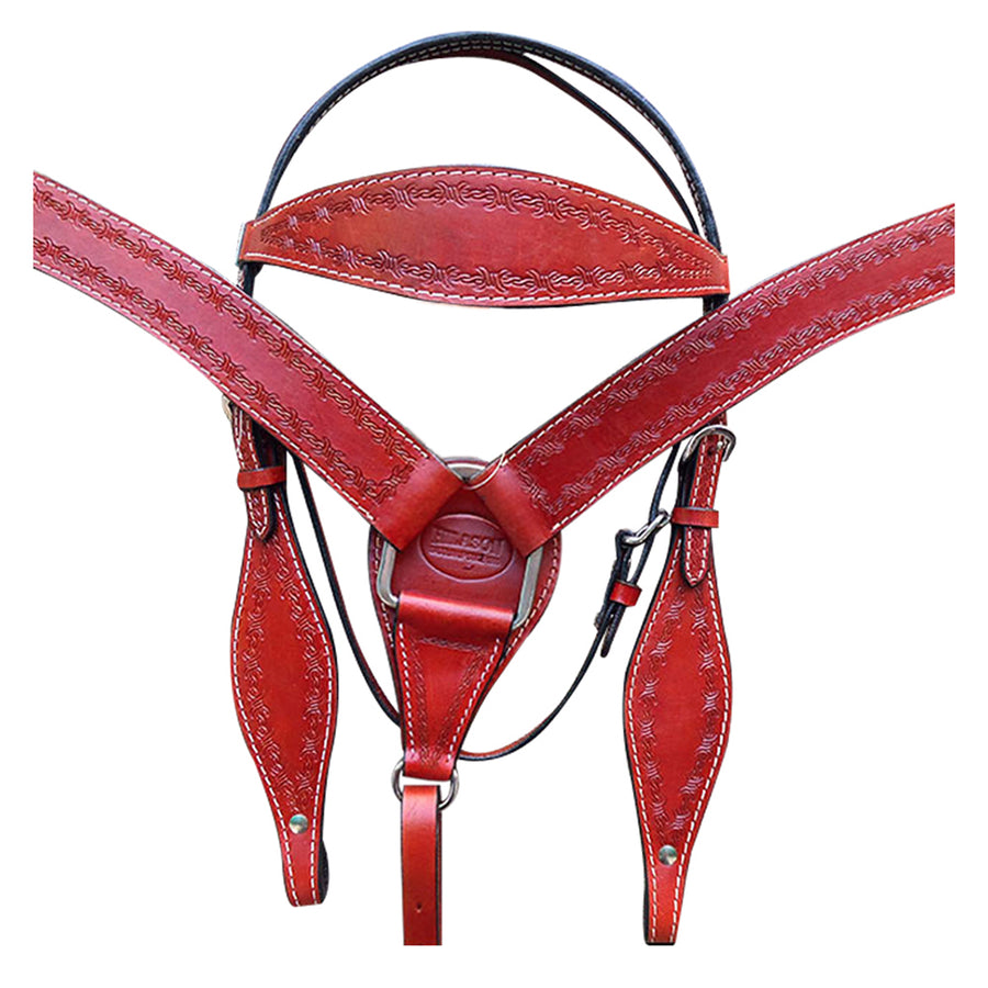 HILASON Western Horse Headstall Breast Collar Set Tack Genuine American Leather - Uhorse