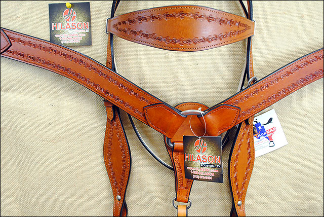HILASON Western Horse Headstall Breast Collar Set Tack Genuine American Leather | For Horses Headstalls