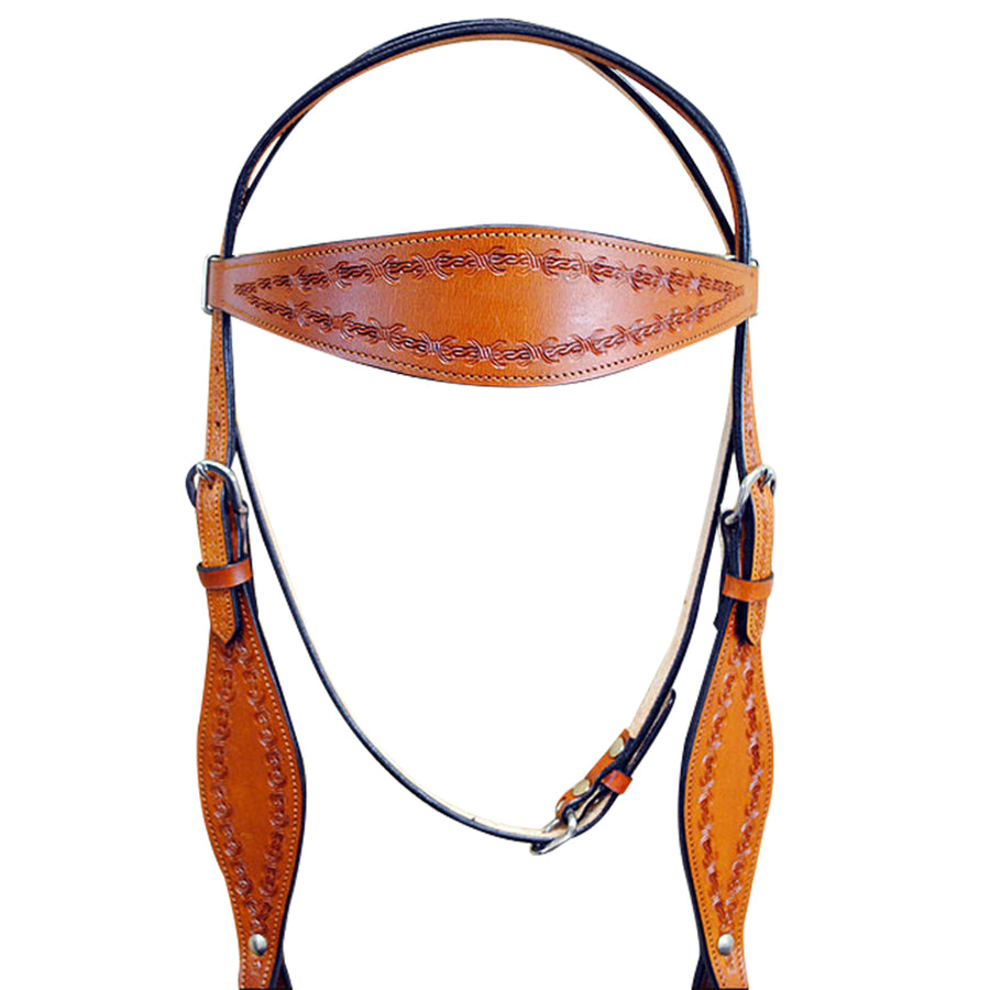 Hilason Western Horse Headstall Bridle American Leather Saddle Tan - Uhorse