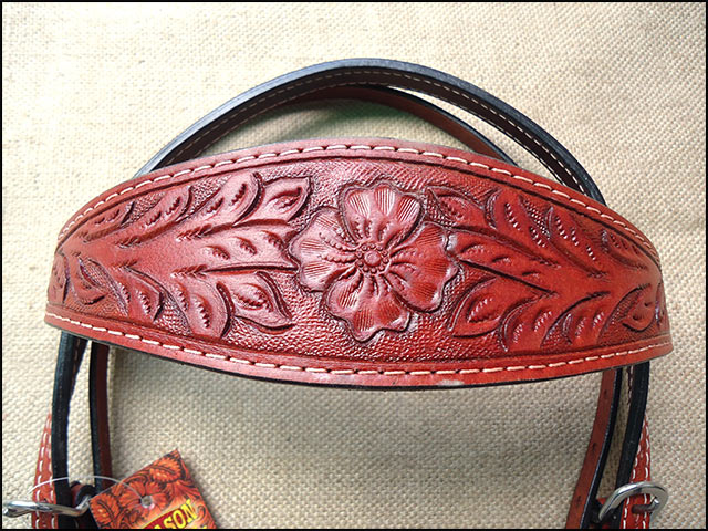 HILASON Western Horse Headstall Tack Bridle American Leather Mahogany | for Horses Headstalls