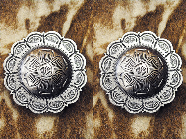 HILASON Western Screw Back Concho Floral Carved Saddle Bling Cowgirl | Belt Slotted Conchos