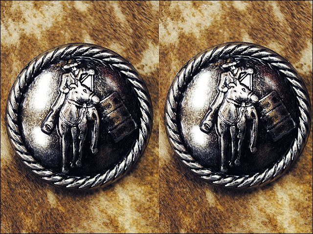HILASON Screw Back Concho Hlason Barrel Racer Round Saddle Bling Black Color | Bridle Conchos Slotted