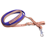 Purple 8Ft Weaver Leather Barrel Pleasure Rein With Rubber Grip Horse Roping