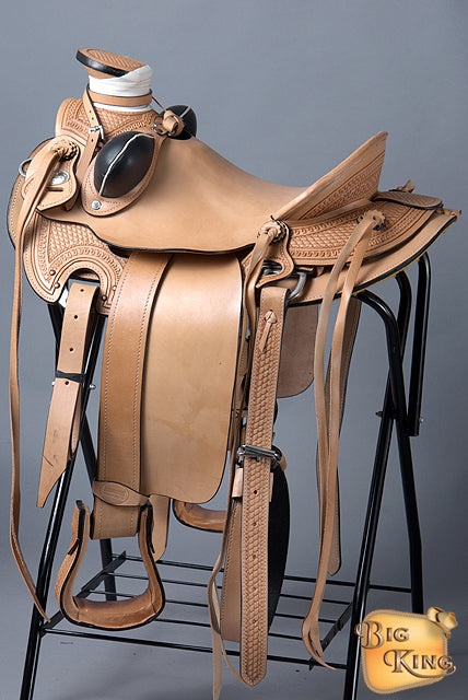 HILASON Western Horse Wade Saddle American Leather Ranch Roping Tan | Hand Tooled & For Horses