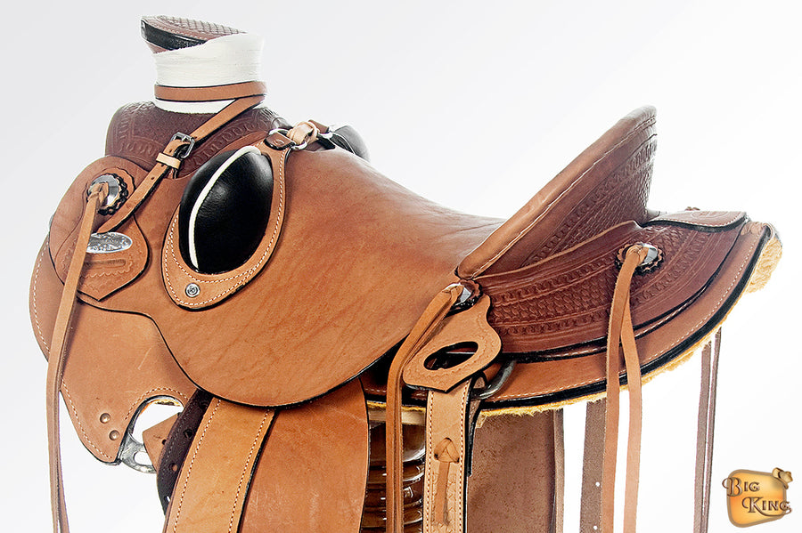 HILASON Western Horse Wade Saddle American Leather Ranch Roping Tan | Hand Tooled & For Horses