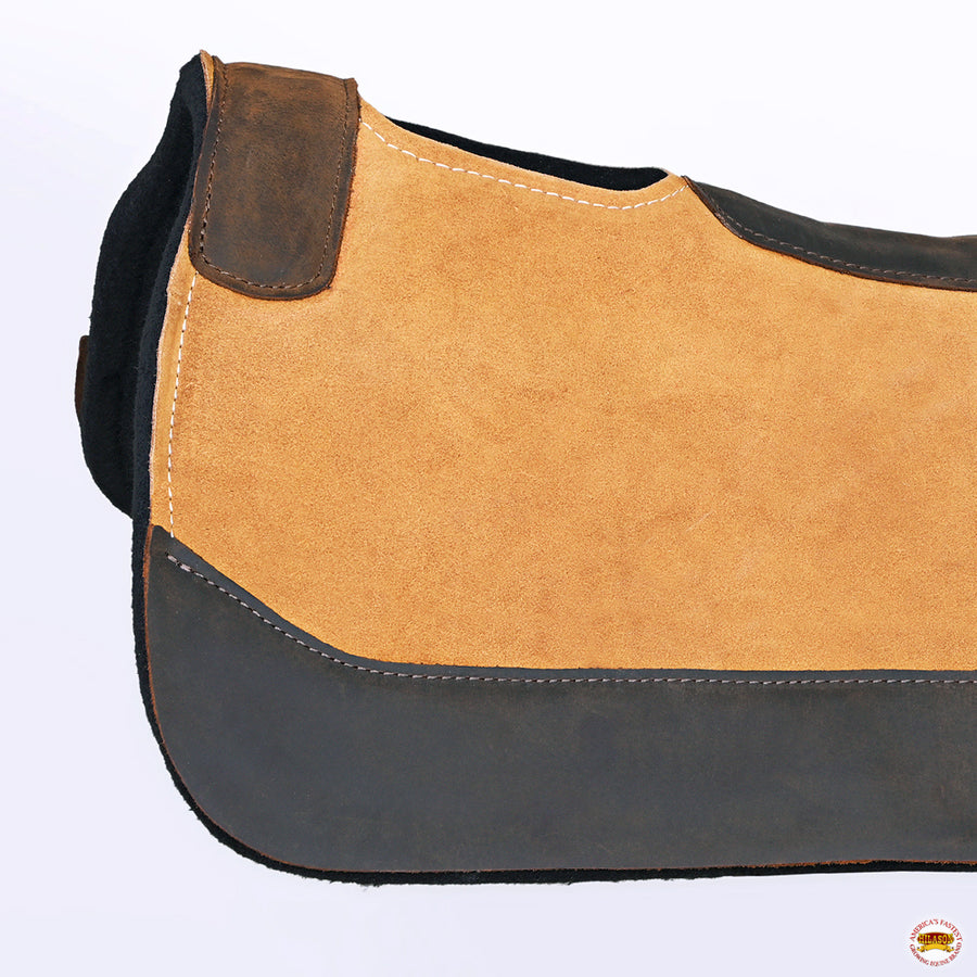 HILASON Western Wool Felt Suede Horse Saddle Pad W/ Distressed Wear Leather | for Horses