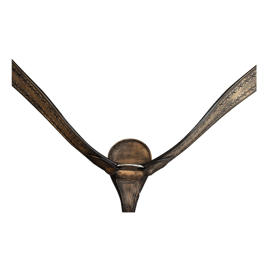 Hilason Western Horse Breast Collar Tack American Leather Rough Out Brown - Uhorse