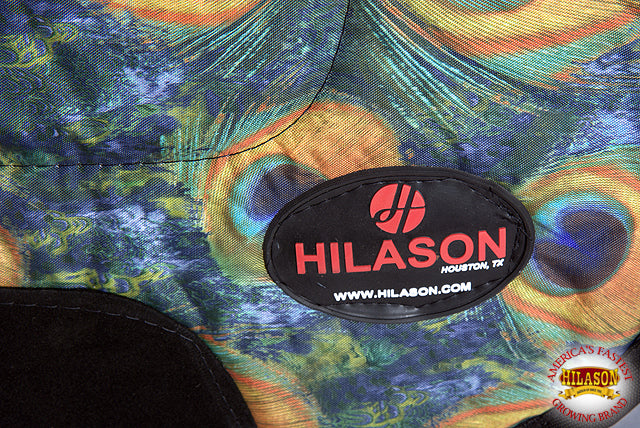 30" X 32" Hilason  Shock Absorbing Anti Slip Western Round Saddle Pad Peacock