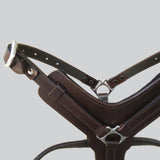 Sml Hilason Western Padded Dog Harness Genuine Leather Stainless Steel Black