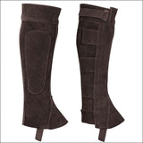Child Medium Brown Half Suede Leather Chaps By Perris Leather
