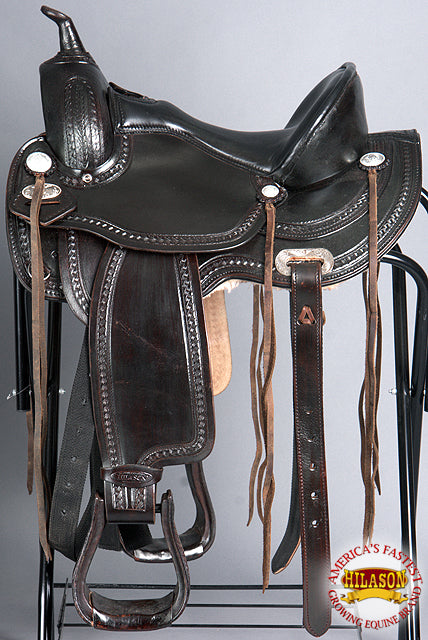 HILASON Western Horse Saddle American Leather Treeless Trail Pleasure | Barrel for Horses