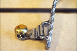 Hilason Ss Mens Twisted Wire Band Roping Spurs Brass Buttons Rowel