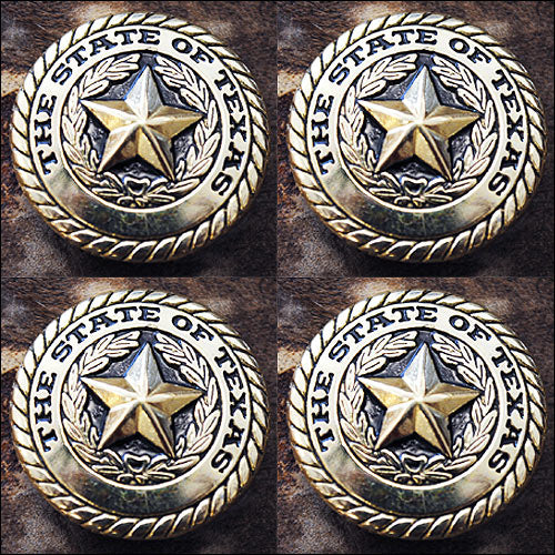 HILASON Screw Back Concho State Of Texas Star W/ Rope Edge Saddle | Western Belt Slotted Conchos