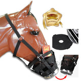 Aluminum Framed Cribbing Biting Muzzle Nylon Web Rubber Padding Black