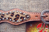 Hilason Western Leather Spur Straps Leopard Cheetah Hair On