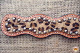 Hilason Western Leather Spur Straps Leopard Cheetah Hair On