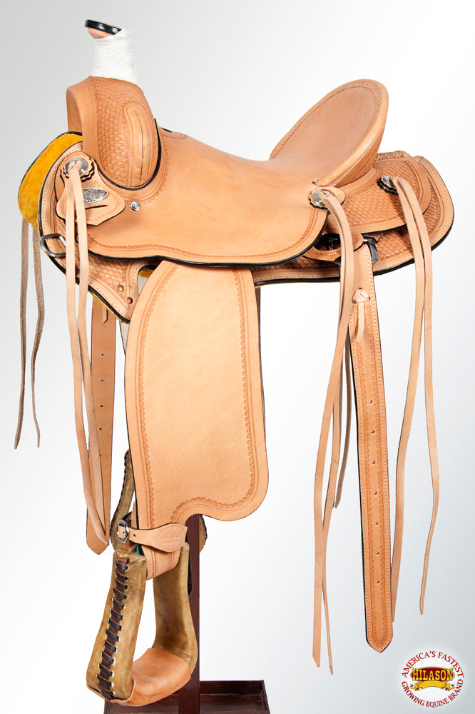 HILASON Western Horse Saddle American Leather Cowboy Trail Ranch Roping Tan | Hand Tooled Wade & For Horses