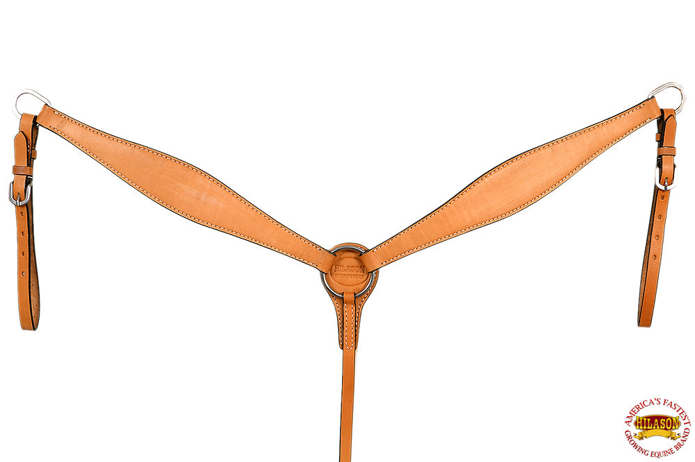 HILASON Western Horse Headstall Breast Collar Set Tack Genuine American Leather Plain Tan
