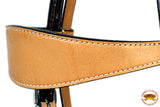 HILASON Western Horse Headstall Breast Collar Set Tack Genuine American Leather Plain Tan