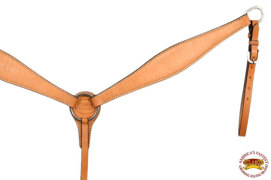 HILASON Western Horse Headstall Breast Collar Set Genuine American Leather Plain Tan | For Horses
