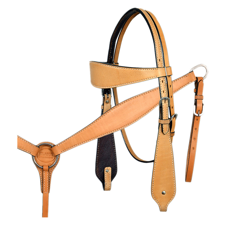 HILASON Western Horse Headstall Breast Collar Set Tack Genuine American Leather Plain Tan - Uhorse