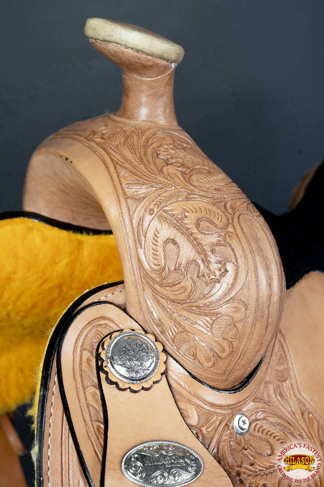 HILASON Western Horse Saddle American Leather Cowboy Trail Ranch Roping | Hand Tooled Wade & For Horses