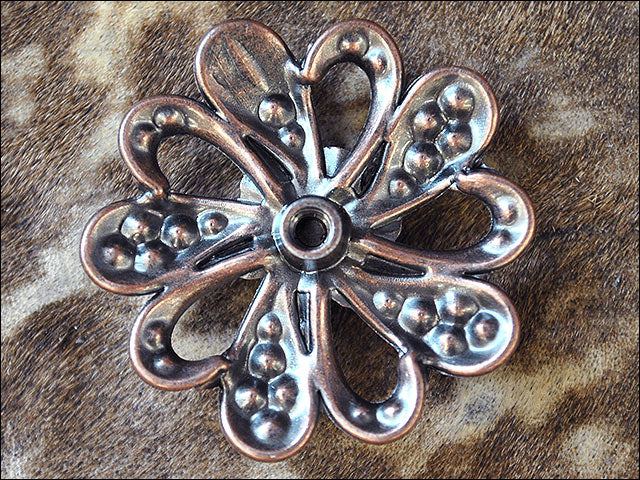 HILASON Western Screw Back Concho Copper Finish Floral Bling Crystal Turquoise Color | Bridle Conchos Slotted