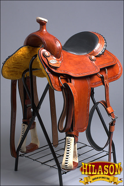 HILASON Western Horse Saddle American Leather Ranch Roping Trail Tan Kote | Hand Tooled Wade & For Horses