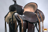 Hilason Western Hand Tooled Leather Cowboy Wade Ranch Roping Saddle Brown