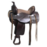 Hilason Western Hand Tooled Leather Cowboy Wade Ranch Roping Saddle Brown