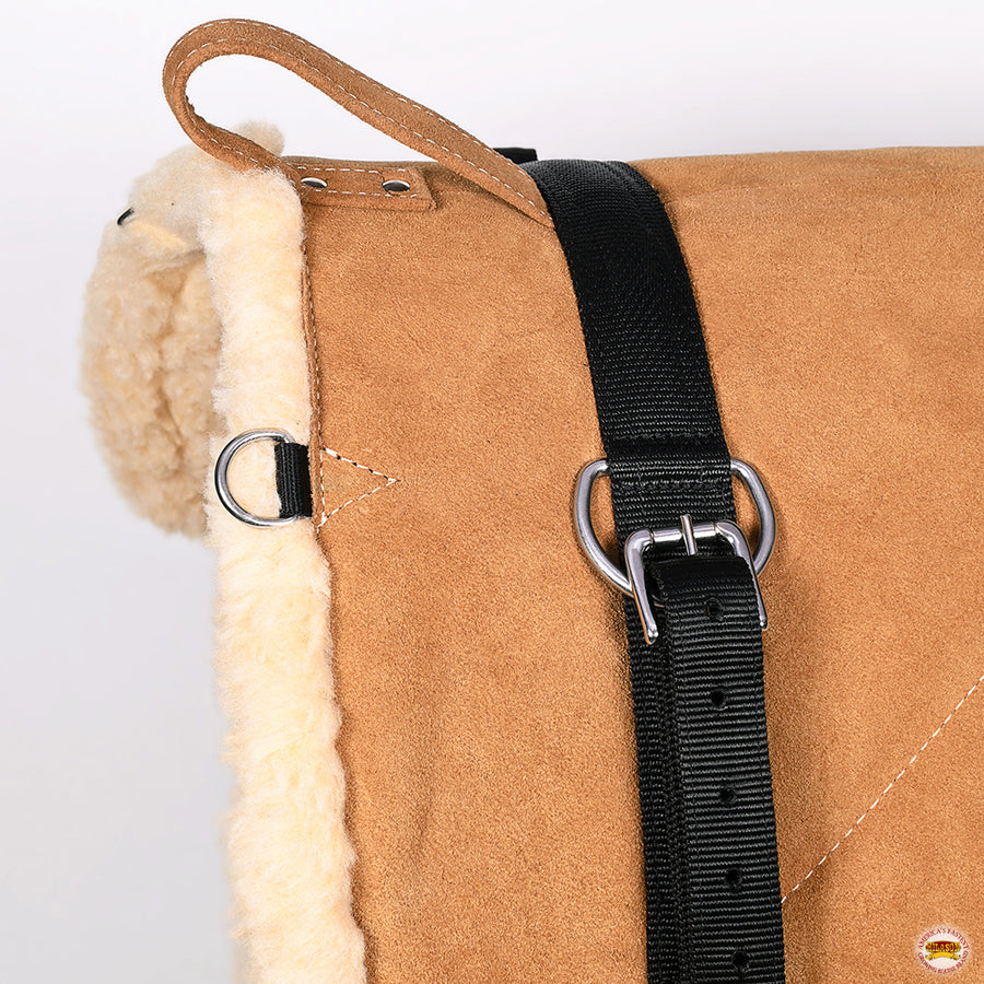 HILASON Western Horse Suede Leather Bareback Pad | Breast Collar and Girth Saddle Pads Baretek Riding for Horses