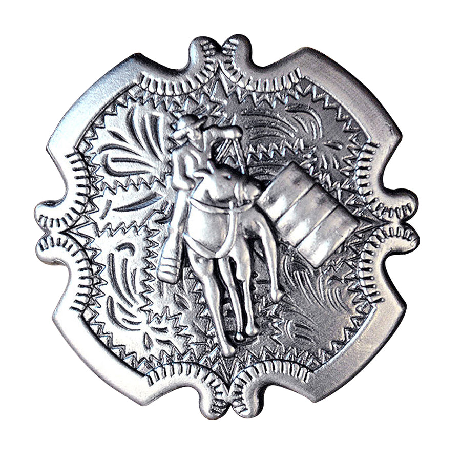 Set Of 4 Western Screw Back Concho Nickel Finish Barrel Racer Saddle - Uhorse