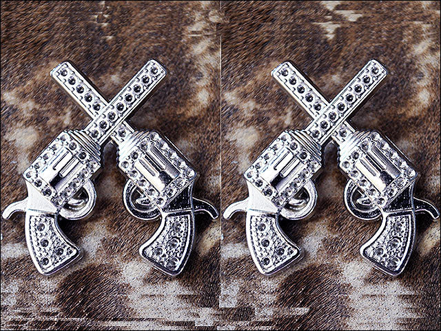 HILASON Western Screw Back Concho Antique Silver Finish Cross Pistol Saddle | Belt Slotted Conchos
