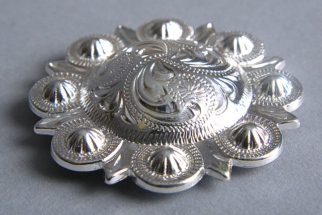 HILASON Western Nickle Plated Berry Conchos | Concho Belt Slotted Leather Screw Back